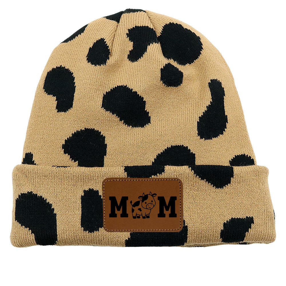 Wholesale Knitted Hat MOM Cow DAD Woolen Hat